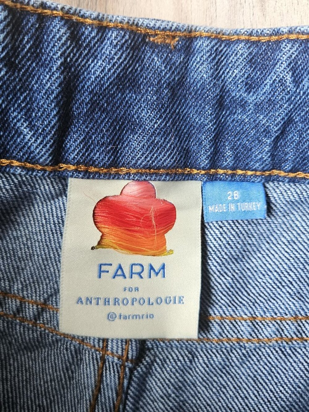 Farm Rio for Anthropologie Crochet Denim Shorts Size 28 - Picture 4 of 4